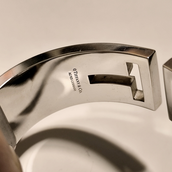 Tiffany & Co Cutout T Wide Cuff Bracelet In Sterling Silver - Picture 8 of 11